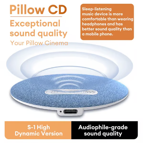 S1 Ultra-Thin Bluetooth Pillow Speaker with Bluetooth 6.0 - Bone Conduction Technology
