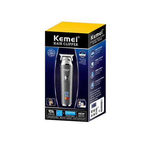 Professional Rechargeable Hair Clipper Km-1512 Hair Cutting Machine Men Hair Clipper For Lithium Battery Led Lcd Display