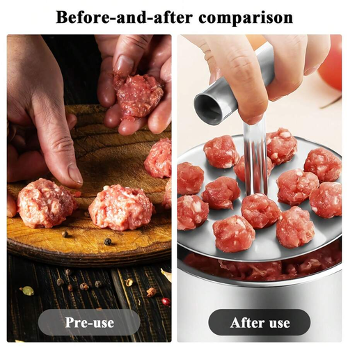 12 holes Stainless Steel Meatball Maker | Manual Mold With Ergonomic Press Plate, Easy To Make Uniform Meatballs, Practical Kitchen Tool For Home, Restaurant, Chef, Soup, Pasta, Appetizer, Dishwasher , Rust-Proof, Commercial Grade, Plastic Meatball Maker, Effortless Meatball Forming, Household Kitchen Gadget, Gift For Her