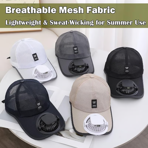 Solar Rechargeable Peaked Cap(black)