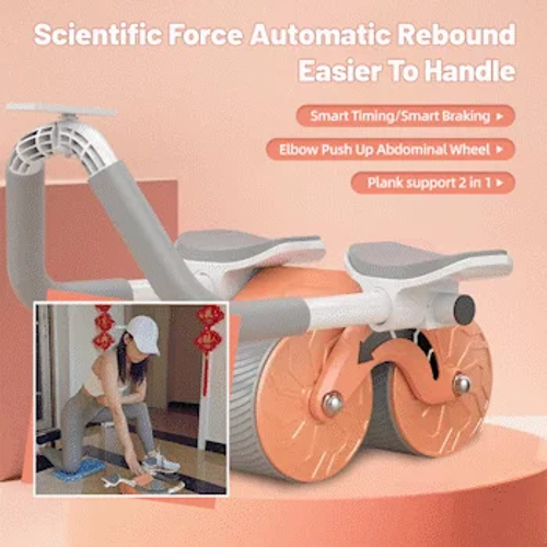Elbow-supported rebound ab training wheel (new blue model, with APP connectivity, smart counting, and kneeling pad)