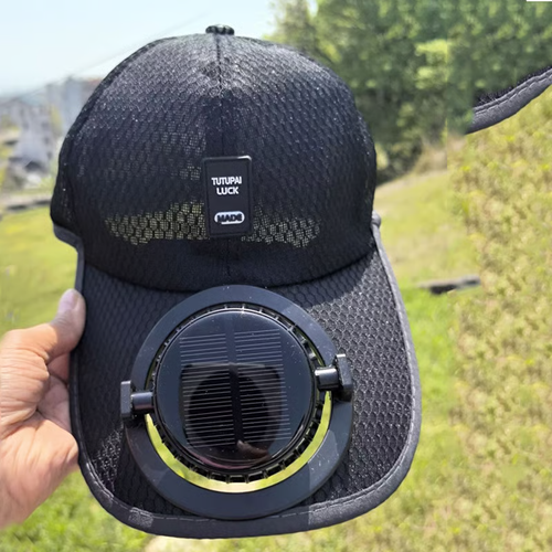 Solar Rechargeable Peaked Cap(black)
