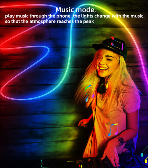 Flexible Silicone LED Strip Lights with Music Control（16.4ft）