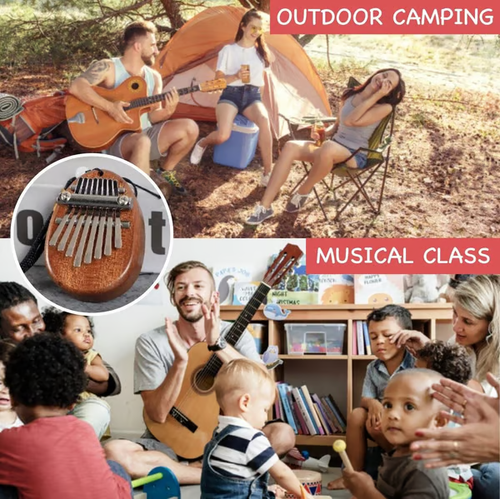 8 Key exquisite Finger Thumb Piano-Sapele (Water Drop)