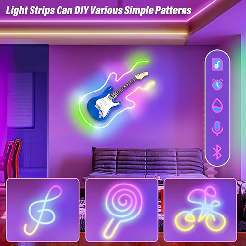 Flexible Silicone LED Strip Lights with Music Control（16.4ft）