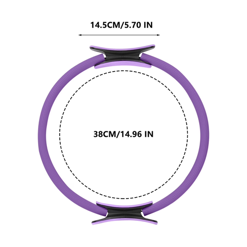 15 inchesTPEPilates Ring - Dual-Texture Grip Yoga Equipment for Thigh Toning-Full-Body Workouts(Purple)