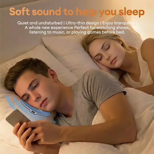 S1 Ultra-Thin Bluetooth Pillow Speaker with Bluetooth 6.0 - Bone Conduction Technology