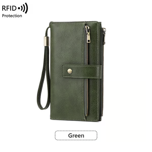 ✨Women's RFID Blocking Leather Wallet（Brown & White）