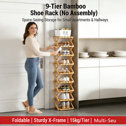 The 5-Tier No-Assembly Bamboo Rack !✨👟