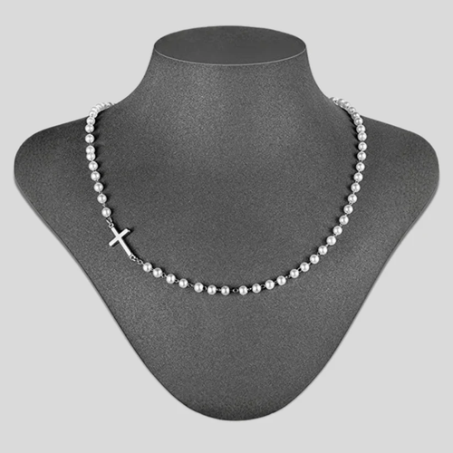 The Eternal Pearl Necklace（A golden cross）