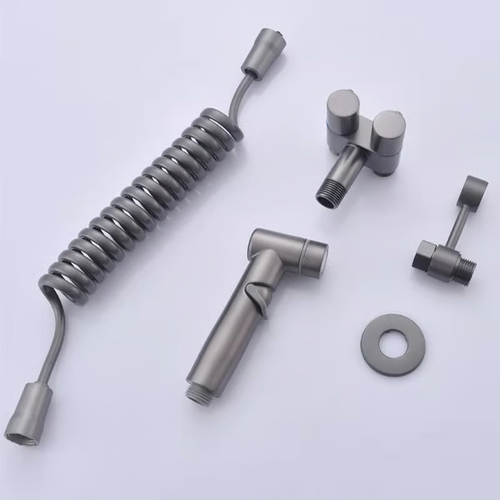 1-In-2-Handheld Out Dual Control Valve Bidet Sprayer for Toilet（gun gray）