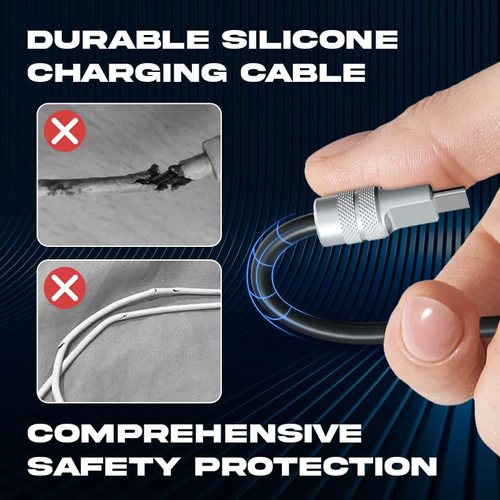 ChubbyCable Tri-Flex™ 100W 3-in-1 Fast Charging Cable with Soft Silicone & Apple Watch Charger