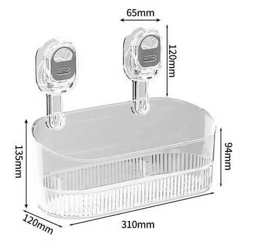 No-Drill Bathroom Suction Storage Box – Large Capacity & Strong Load-Bearing🎁（gold）