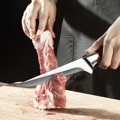6-inch Chef Knife High Carbon Steel Sharp Professional Knife with Leather Sheath Wood Handle Slicing Cutting Kitchen Cooking Knife for Home Kitchen