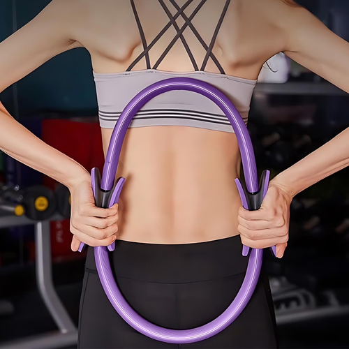 15 inchesTPEPilates Ring - Dual-Texture Grip Yoga Equipment for Thigh Toning-Full-Body Workouts(Purple)