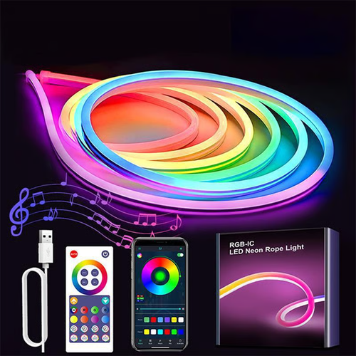 Flexible Silicone LED Strip Lights with Music Control（16.4ft）