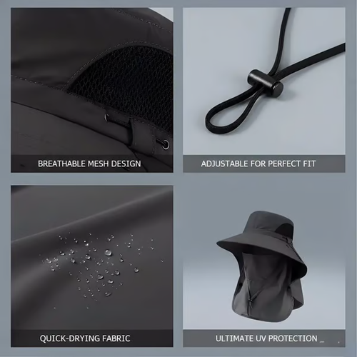 🌞Spring-Summer Fisherman's Hat Detachable Outdoor Sun-Protective Face Covering🏕️ (Adjustable & Lightweight Comfort & Unisex Fit）