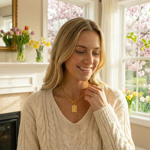 The Eternal Pendant Necklace（golden strip）