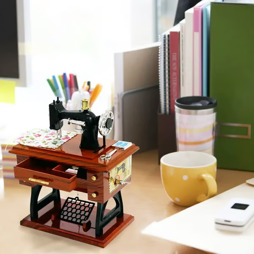 Vintage Mini Sewing Machine Music Box