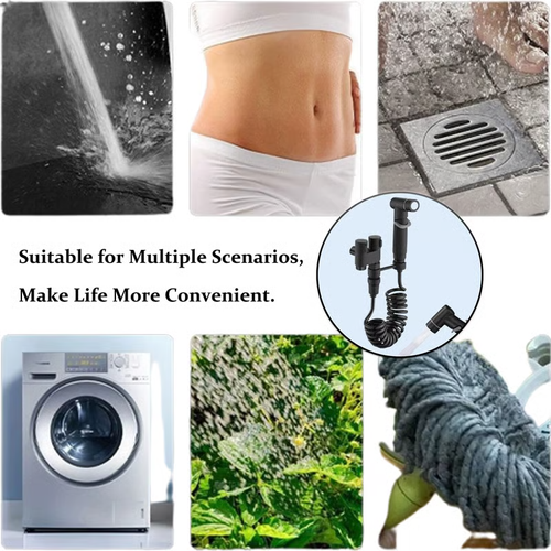 1-In-2-Handheld Out Dual Control Valve Bidet Sprayer for Toilet（gun gray）