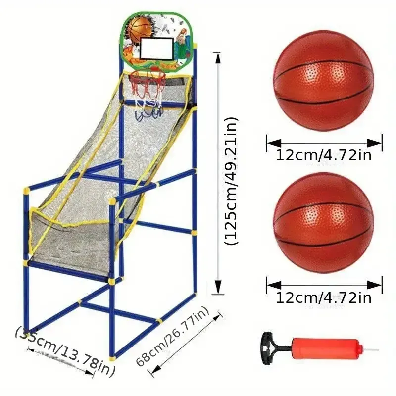 Versatile Indoor-Outdoor Basketball Hoop Set with Pump & Ball - Durable PVC, Ideal for Gifts