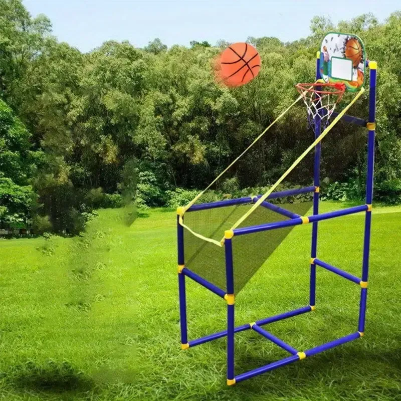 Versatile Indoor-Outdoor Basketball Hoop Set with Pump & Ball - Durable PVC, Ideal for Gifts