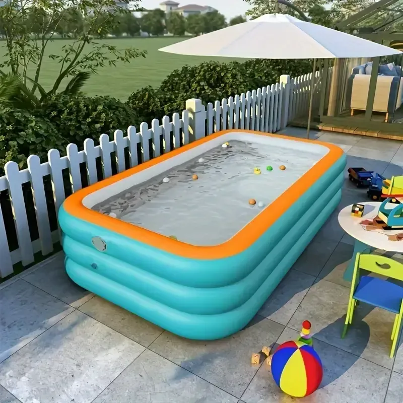 3m Thickened Three-layer Giant Inflatable 1 Pc Swimming Pool - Fast Inflating, Large Outdoor Foldable, Perfect For Backyard Entertainment And Summer Parties