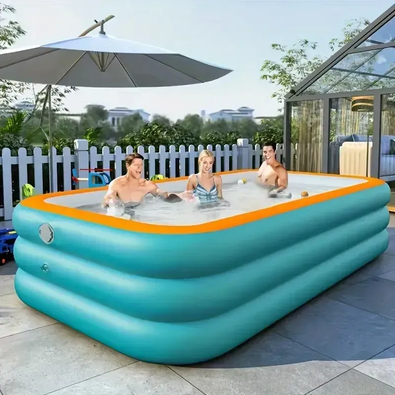 3m Thickened Three-layer Giant Inflatable 1 Pc Swimming Pool - Fast Inflating, Large Outdoor Foldable, Perfect For Backyard Entertainment And Summer Parties