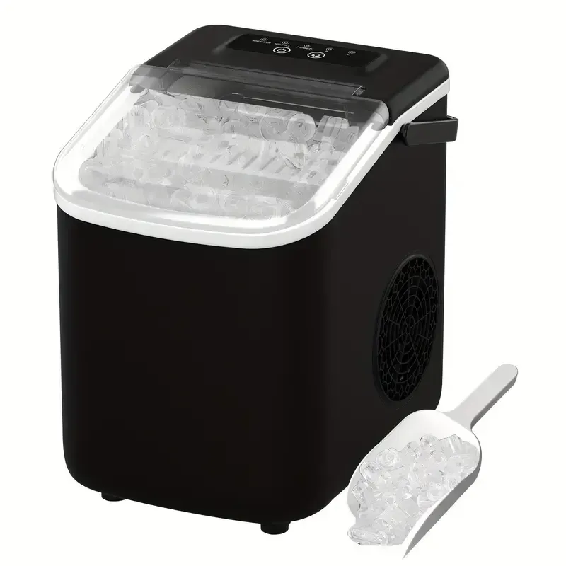 High-Capacity 5lbs-Day Ice Maker - BPA-Free ABS, Stackable with Lid for Cocktails & Beverages, Essential Kitchen Gadget