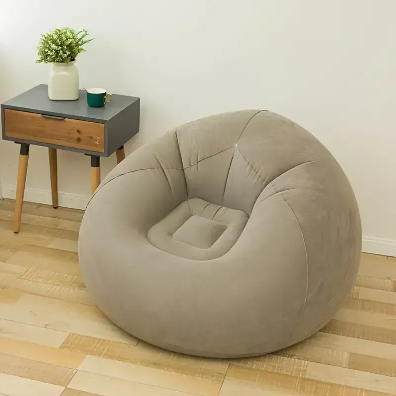 1pc Luxury Inflatable Lazy Sofa Chair - Soft, Comfortable, Quick Inflate & Deflate, Spacious 43.31 X 33.46  Bean Bag Seat - Perfect for Relaxing in Living Room, Outdoor Camping with Air Pump Included