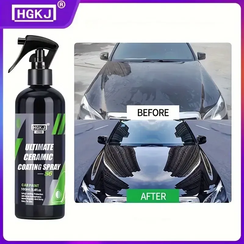 Nanocrystalline Wax Glass Car Paint Sealing Glaze Coating Spray - Bug, Sap & Tar Removers for Car Paint Maintenance - Advanced Crystal Wax Formula for Long-Lasting Protection and Easy