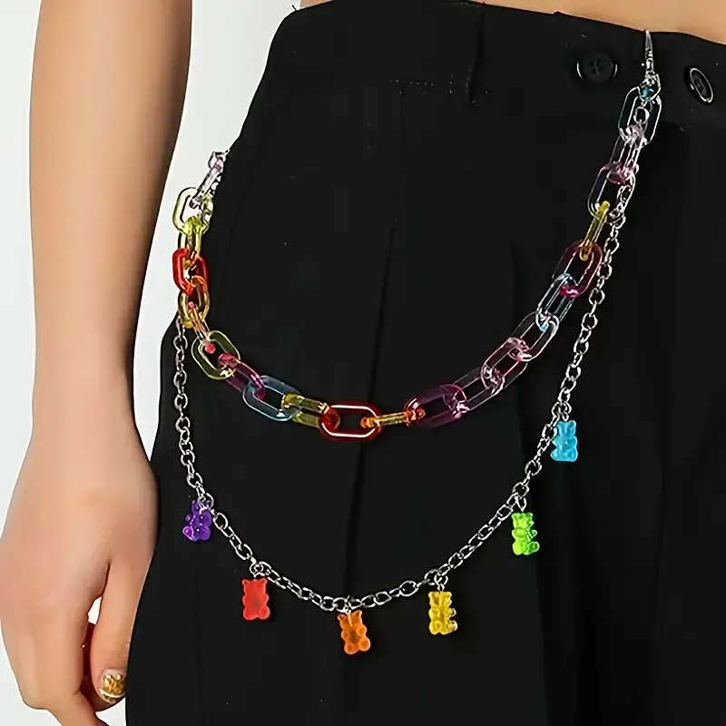 Colorful Bear Pendant Belt