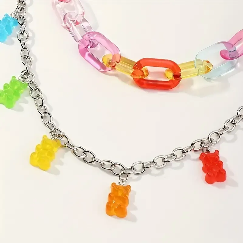 Colorful Bear Pendant Belt