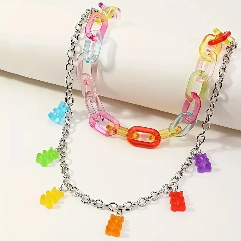 Colorful Bear Pendant Belt