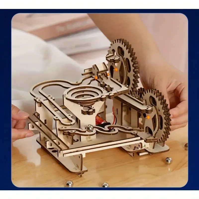 Wooden puzzle mechanical 3D puzzle DIY hand-assembled educational toys for adults high difficulty track ball