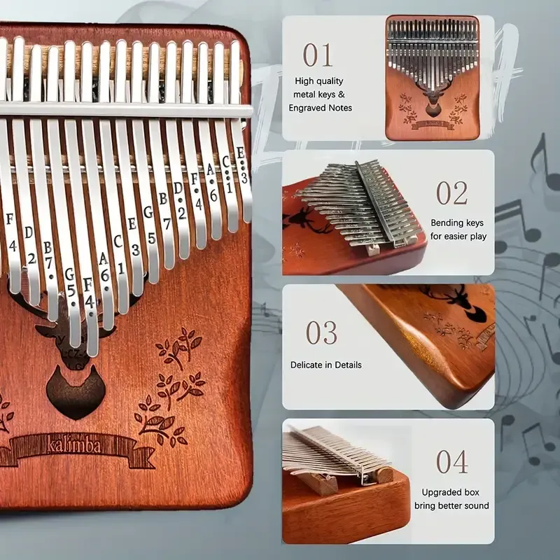 Piano de polegar portátil Kalimba Kongkalimba