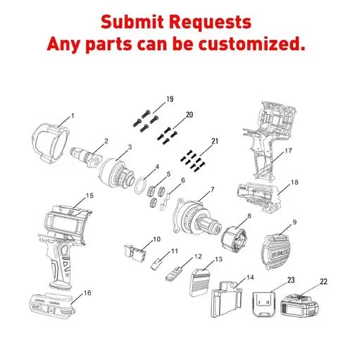 Portable Cordless Impact Drill Electric Screwdriver Set Multifunction Brushless Hand Drill Kits