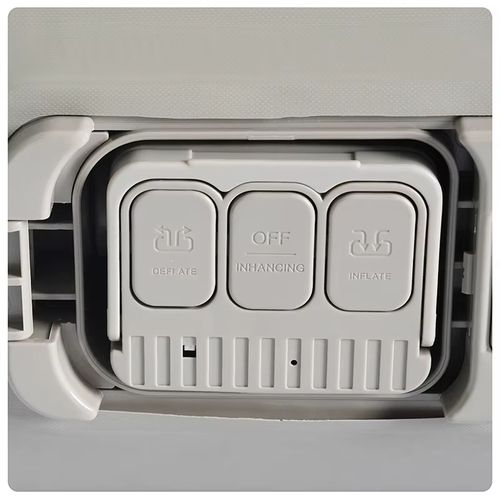 Portable, foldable air mattress with carrying bag, built-in rechargeable and detachable pump, ideal for camping and hiking.