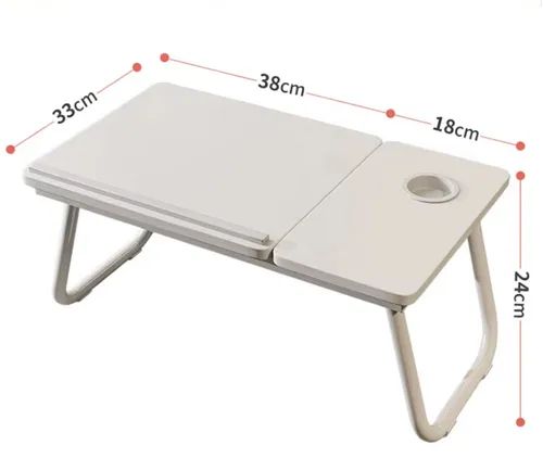 Adjustable ergonomic folding computer desk for office and home use, suitable for laptops.