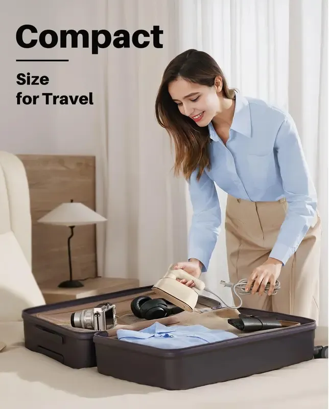 Travel Steamer Iron 1200W Portable Handheld 4Modes with LCD Display 10S Fast Heating 180° Swivel Handle for Garment Steaming, White