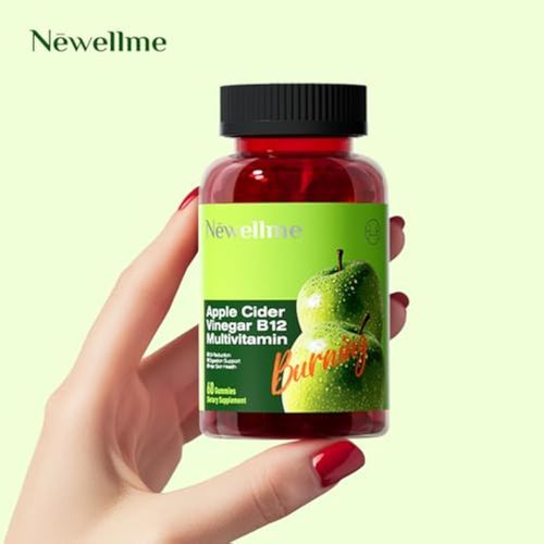 Sugar-Free Apple Cider Vinegar (ACV) Gummies with The Mother & B12, Vegan Organic Vitamin Gummies for Digestion, Energy & Metabolism,Gluten-Free, Multivitamin Support