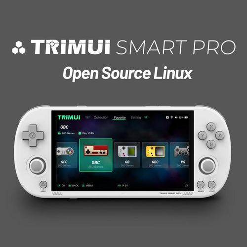 TRIMUI Smart Pro Handheld Game Console, Rechargeable 4.96 Inch IPS Screen Game Console, A133P Processor Game Console with 1280*720 Resolution, Gaming Console, Handheld Gaming Console game stick
