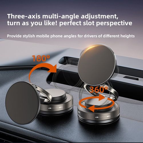 360 ° Adjustable Vacuum Magnetic Phone Holder, Suitable for Car Gym Mirror Shower, Super Strong Suction Cup - Universal Car Mount, Compatible with All Smartphones and Vehicles