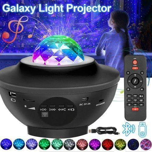 Starry Projector Light Led Night Lamp With Remote Control-Black