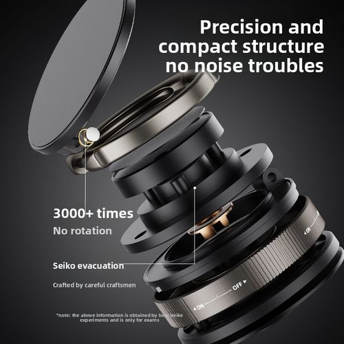 360 ° Adjustable Vacuum Magnetic Phone Holder, Suitable for Car Gym Mirror Shower, Super Strong Suction Cup - Universal Car Mount, Compatible with All Smartphones and Vehicles