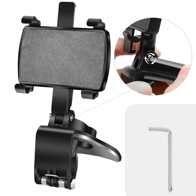360 Degree Rotation Dashboard Car Phone Holder - Multifunctional One Hand Operation Clip Design Phone Mount Suitable 4-6.5 inch phones - Car accessories