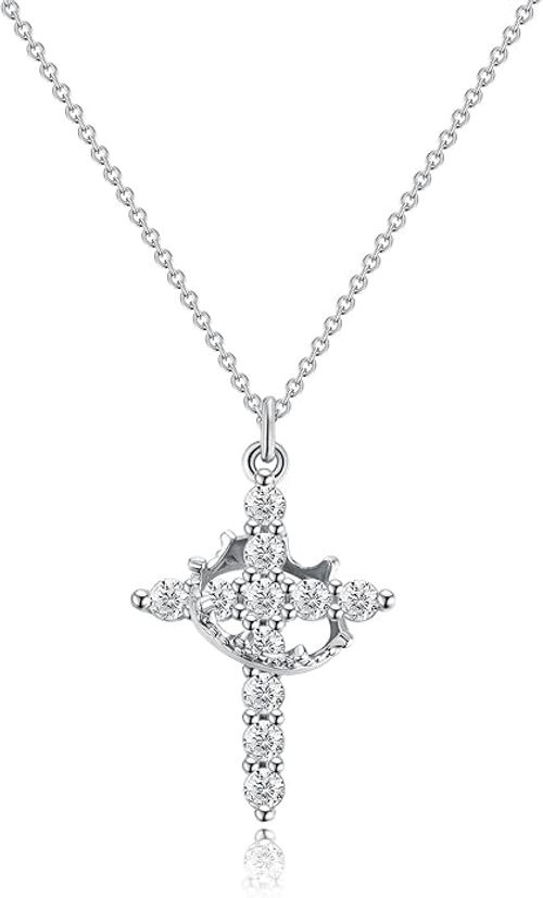 Upgraded Crown Cross Necklace for Women Women's Gifts