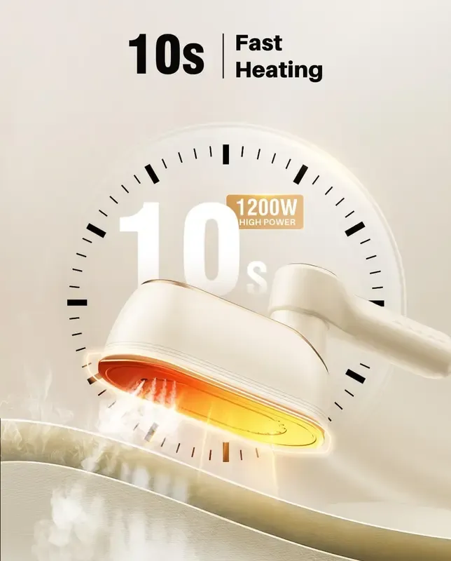 Travel Steamer Iron 1200W Portable Handheld 4Modes with LCD Display 10S Fast Heating 180° Swivel Handle for Garment Steaming, White