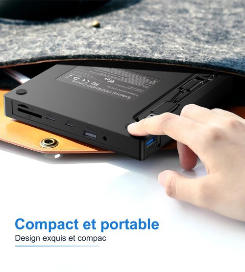 DVD Player, Plug and Play CD-ROM Drive for PC & Laptop, High-Speed 8 in 1 USB 3.0 CD DVD Burner, Compatible with Mac, Windows 11 10 8 7 Portable