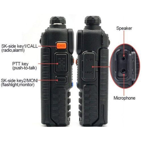 Leopard UV-5R Interphone Walkie Talkie Two Way Radio FM - Black